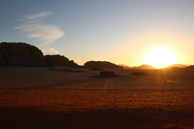 Sunset over the Wadi Rum desert