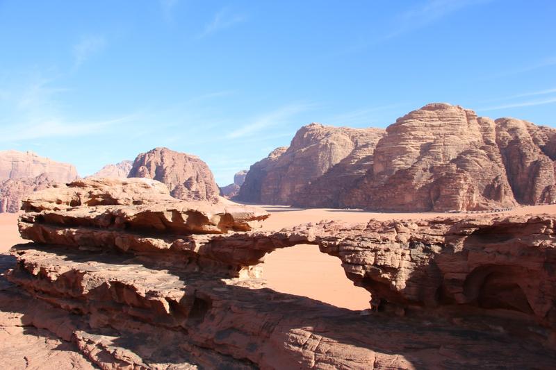 Natural rock bridge in Wadi Rum